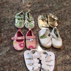 Five pairs Infant Girls Sandals